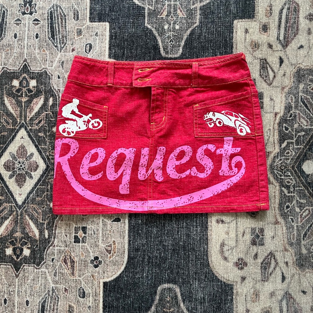 Red y2k Request Mini Skirt